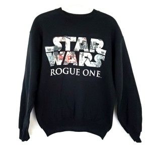 Disney Star Wars Rogue One Sweatshirt Mens Size Small Black Long Sleeve Crewneck